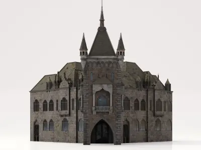 Bloodborne style Victorian Church  Low-poly 3D model