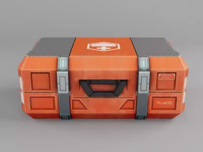 Stylized Sci-fi Chest Low-poly 3D model