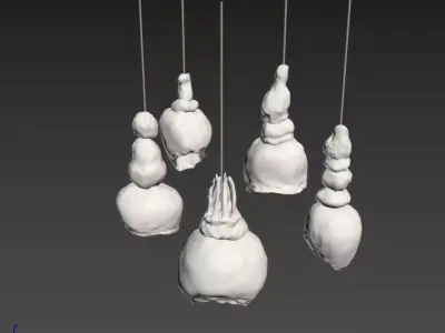 Martin Huxford Handcrafted Stacked Plaster  Pendant Light Model 3D model