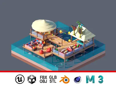 land 54A Low-poly 3D model