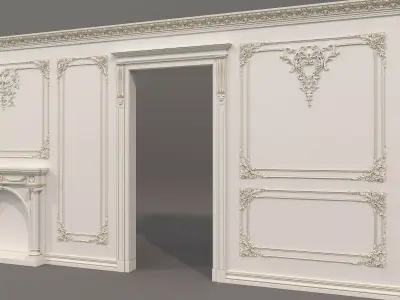Wall Molding in Classic French style 46 3D model