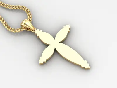 Light Gold 18K Cross Pendant 1CP087 3D print model purchase