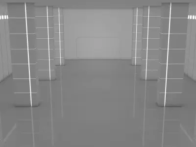 Sci Fi Warehouse 3D model 14