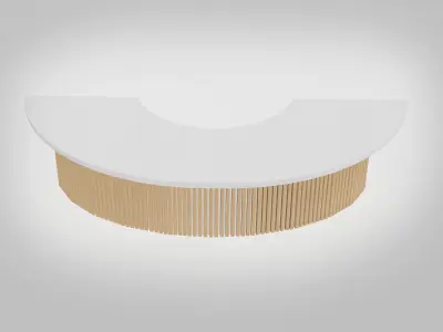 Scandinavian Reception desk 8 feet Low-poly 3D model