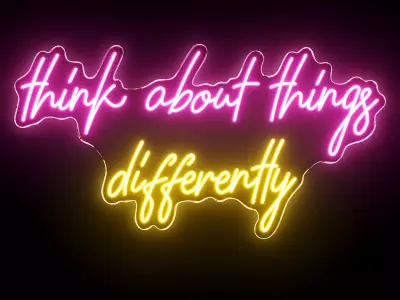 Think About Things Differently Neon Sign 3D model