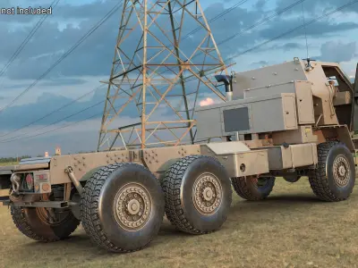 Armored Military Cargo Truck Sand 3D model