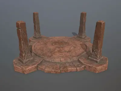 Ruin Gate Low-poly 3D model 26