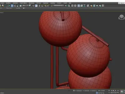 SHIRLEY chandelier with balls hanging from it Low-poly 3D model