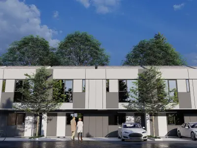 Modern 2 Storey House 5x10 5m Skp with DWG and Lumion Files 3D model