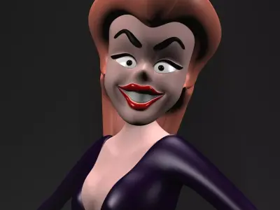 Cartoon Witch Rigged Low-poly 3D model