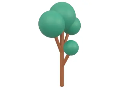 Cartoon Tree v2 003 Low-poly 3D model
