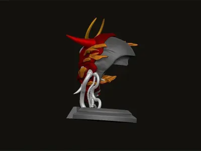 cyberpunk 2077 samurai metal skull model with stand 3D print model