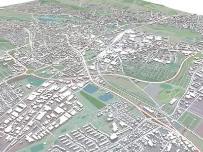 Cityscape Hildesheim Germany 3D model