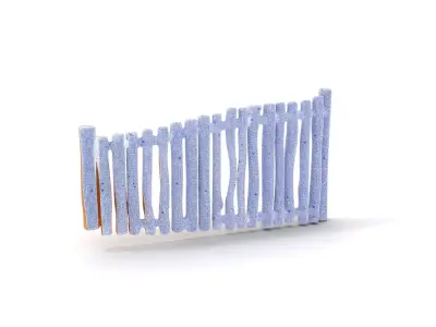Rustic Wooden Fence model pack Low-poly 3D model