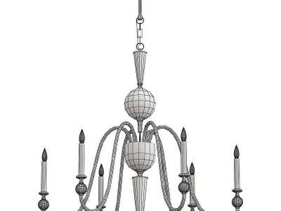 lightstar chandelier with glass shades 3D model