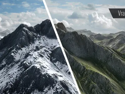 Mountain Snow Low-poly 3D model