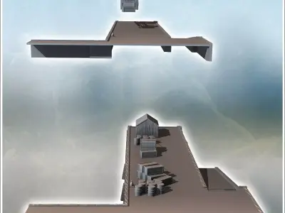 Industrial loading dock with access ramp and annex building 5 -  3D print model