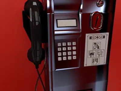 Red Phone Booth 3D model