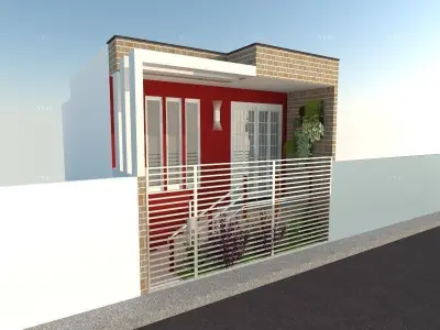 Projeto Fachada Casa Residencial 3D model