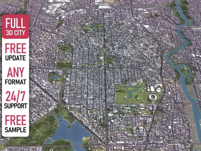 Changchun - 3D City Model Low-poly 3D model