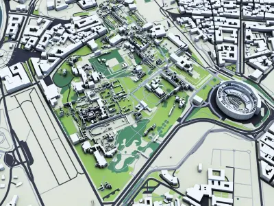 Rome with Terrain 3D model