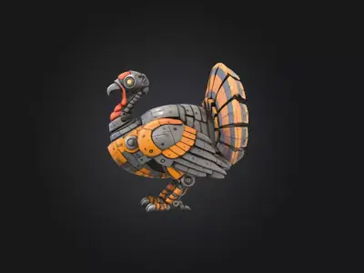 Cyber Turkey Low-poly 3D model