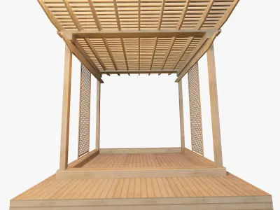 Wooden Pergola 3D model