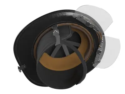  Cairns New Yorker Fire Helmet on Male Head 