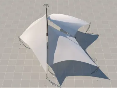 Tensile Fabric Structure -4 Low-poly 3D model