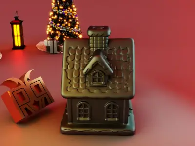 Frosted Christmas Ginger House 3D print model