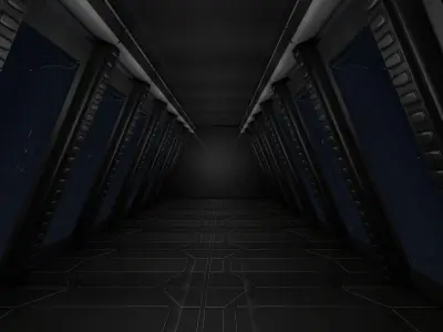 Sci Fi Tunnel Low-poly 3D model 10