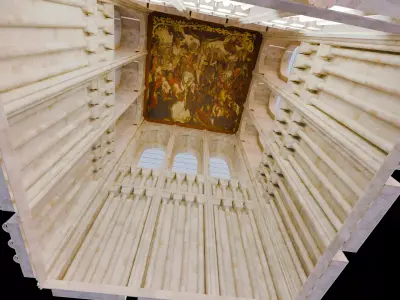 Cathedral Romanesque Entrance TOP Section - ONLY Low-poly 3D model