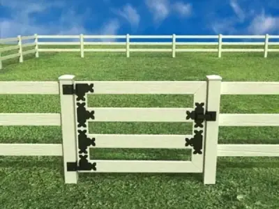 Wooden fence high detail 3D model