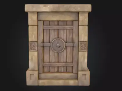 Ancient Stone Portal Low-poly 3D model