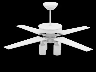 Ceiling Lamp and Fan Low-poly 3D model