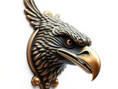 Eagle Head Door Knocker Sculpture model pack Low-poly 3D model