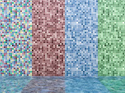 Mosaic Pool With Water Texture