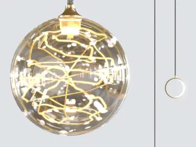 Hanging ceiling lamp OFELIA brass Lampatron 3D model