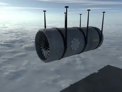 Tunnel Ventilation Fan Model Low-poly 3D model