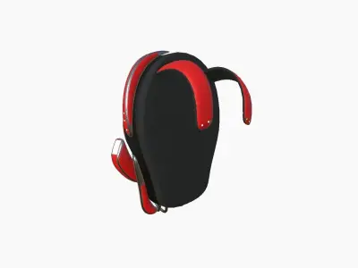 SciFi Backpack D06 Red Black - Fashion Character Design Low-poly 3D model