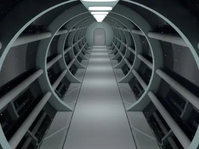Sci Fi Tunnel Low-poly 3D model