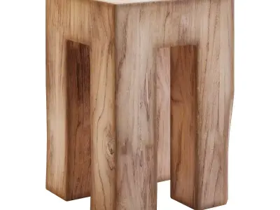 Side table with root tooth 3D model