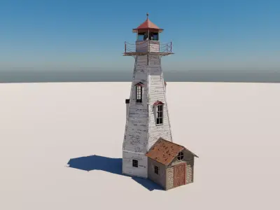 Wooden Lighthouse 3D model