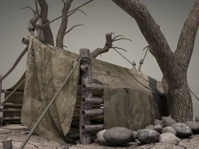 Survival Tent v7 3D model