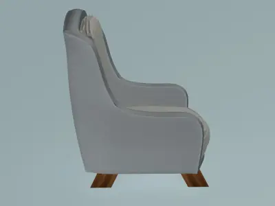 Smooth arms armchair 3D model