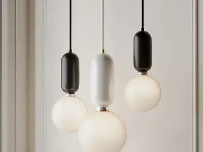 Modern Simple Led Pendant Lights - Glass Ball 3D model