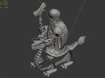 Mountain Stone Sculpture - Animal Statue 03 3D model