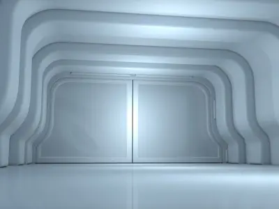 Sci Fi Tunnel Low-poly 3D model 3