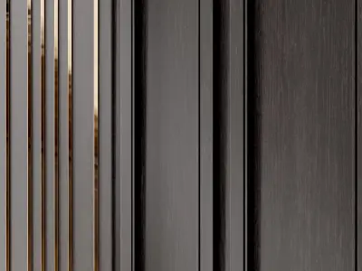 Wall panel 0245-3-shpon 3D model