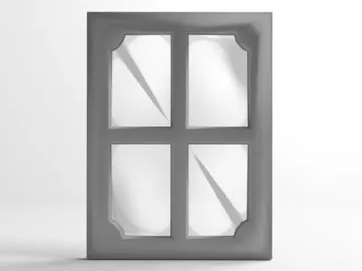 Window 9 frame with four glass panes 3D model